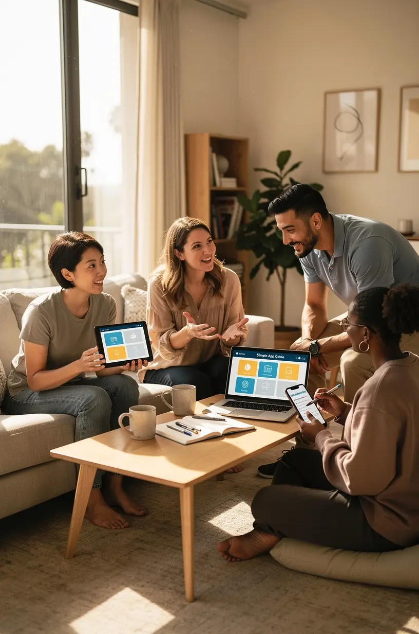 Person reading an educational blog post on technology with visual aids and straightforward language.